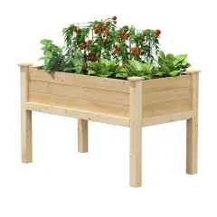 24x48x31 Cedar Raised Garden Bed for Easy Planting and Gardening