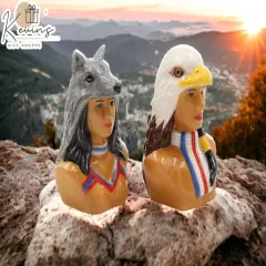 Ceramic Native American Indian Salt And Pepper Shakers, Home D&eacute;cor, Gift for Her, Gift for Mom, Kitchen D&eacute;cor