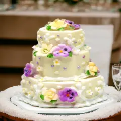 Ceramic Pansy Flower Cake Shaped Jewelry Box, Home D&eacute;cor, Gift for Her, Gift for Mom, Nature Lover Gift, Vanity Decor, Wedding Gift