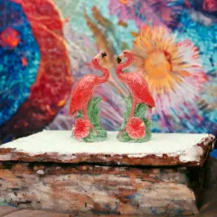 Ceramic Pink Flamingo Salt & Pepper Shaker Set, Home D&eacute;cor, Gift for Her, Gift for Mom, Kitchen D&eacute;cor, Birdwatcher Gift