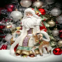 Ceramic Victorian Harvest Santa Cookie Jar, Home D&eacute;cor, Gift for Her, Gift for Mom, Kitchen D&eacute;cor, Christmas D&eacute;cor