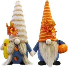 2Pack Handmade Fall Harvest Gnome Plush