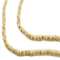 The Bead Chest Brass Faceted Square Heishi Beads (2.5mm)