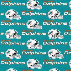 Licensed NFL Miami Dolphins Cotton 6459-D Fabric by the Yard