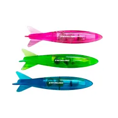Swimline LED Lighted Torpedo Swimming Pool Diving Toys - 5" - Set of 3 Multi