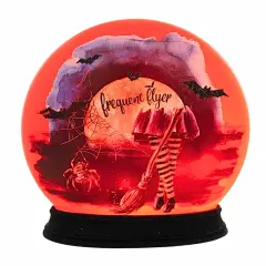 Stony Creek 7.0 Inch Frequent Flyer Pre-Lit Round Orb Halloween Lighted Glass Accent , Halloween Decor WITCHES LEGS
