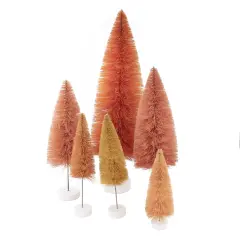 Cody Foster 16.25 In Orange Rainbow Trees Set 6 Halloween Decorative Tree Set , Fall Decor Halloween Bottle Brush Fall