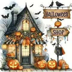 13.8x13.8 Inch - 5D Halloween Diamond Painting Kits for Adults Beginners