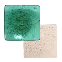 7&rdquo; x 7" x 0.5" Small Greenman Texture Glass Fusing Kiln Mold