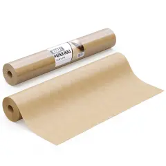 Kraft Paper Roll 17.75" X 1320" (110' Ft) Colored Paper Roll - Packing Paper Roll - Craft Supplies - Kraft Wrapping Paper Perfect as Shipping Paper Craft Paper Roll by Crown Display Brown