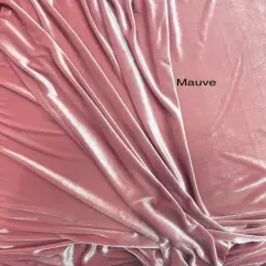 1 Yard Mauve Stretch Velvet Fabric with Soft Sheen and Fluid Draping 58/60 Inch Width