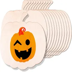 12 Pieces Large Wooden Pumpkin Cutouts 11 Inches