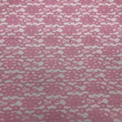 1 Yard Rose Pink Rachelle Lace Fabric Sheer Floral Mesh for Dresses, Crafts & Decorations 58&Prime;-60&Prime; Wide