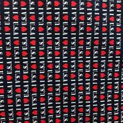 1 Yard I Love USA Print Cotton Fabric 58&Prime; Wide Patriotic Design for Crafts & Apparel