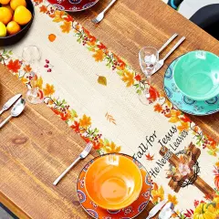 Fall for Jesus He Never Leaves Table Runner