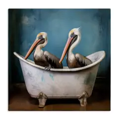 Stupell Industries Pelican Bath Time Canvas Design By Lazar Studio
