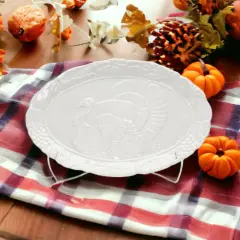 Ceramic White Turkey Platter, Home D&eacute;cor, Gift for Her, Gift for Mom, Farmhouse Kitchen D&eacute;cor, Fall D&eacute;cor, Thanksgiving D&eacute;cor