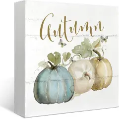 Fall Decorations For Home Wooden Box Sign