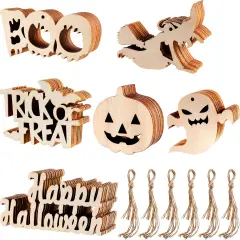 60 Pieces Halloween Wooden Slices