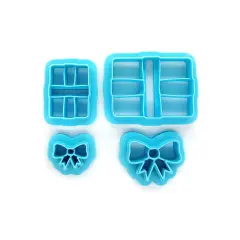 Gift with Bow Clay Cutters, 2 Sizes, 4 pc, Adorabilities