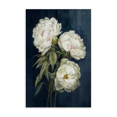 Stupell Industries White Blossoms on Blue Canvas Wall Art Design by Alex Black