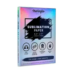 Makerflo Sublimation Paper 8.5 x 11 Inches 100 Sheets Heat Transfer Paper for Tumblers T-Shirts Phone Cases Mugs Printable Stickers Gifting Christmas DIY Enthusiast