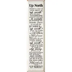 Up North Quote Sign &ndash; Escape Everyday Life Wall Decor White-Black