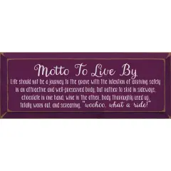 Solid Knotty Pine Wall Art, Chocolate-Wine Quote, Motivational Decor Purple-White