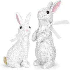 Rattan-Effect Resin Bunny &ndash; Easter & Spring Decor