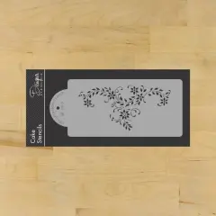 Wedding Garland Cake Stencil Side | C909 by Designer Stencils | Cake Decorating Tools | Baking Stencils for Royal Icing, Airbrush, Dusting Powder | Reusable Plastic Food Grade Stencil for Cakes | Easy to Use & Clean Cake Stencil