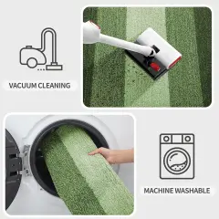 Indoor Outdoor Door Mat, 32x20 Non-Slip Absorbent Dirt Trapper, Low-Profile Washable Inside Entrance Front Floor Mat, Sturdy Soft Entry Doormats for Entryway, Green