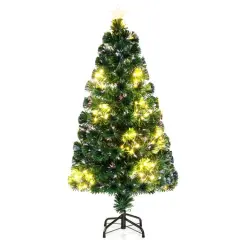 Pre-Lit Artificial Christmas Tree with Warm-White Fairy Lights and Flame-Retardant PVC Leaves