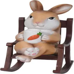 Solar Garden Statues Bunny Statue Easter Bunny Decorations Outdoor Resin Rabbit Garden Statue with Light Garden Decor Lawn Decorations 4.5 * 2.5 * 5.5 Inch Easter Gifts for Women