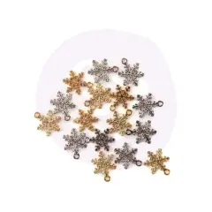 Christmas in the Country - Snowflake charms - - 16 pcs metal 