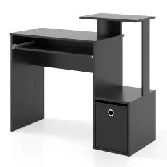 Space-saving Computer Desk with Pull-out Keyboard Tray Black