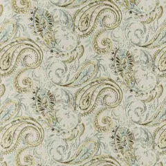 Lagoon - Green Paisley Upholstery Fabric 54 Inches"