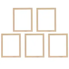 Creative Mark Ambiance Unfinished Deep Gallery Frame, Pack of 5, 5x5" Open Back Natural Wood Frames for Canvas and Mounted Artwork, 3/4" Face, 1-1/4" Deep, No Glass or Backing