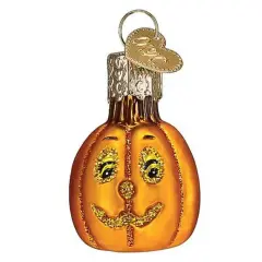 Old World Christmas 1.75 In Mini Jack O'lantern Halloween Tree Ornament , Pumpkin Orange