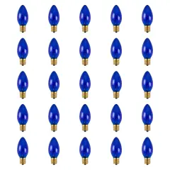 Northlight C9 Transparent Incandescent Christmas Replacement Bulbs - Blue - Pack of 25
