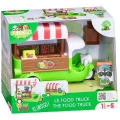 Timber Tots: Food Truck - 6pc Mobile Vehicle Shop & Character Playset, Racoon Animal Figurine, Adjustable Pop-Up Roof, Nature Toy, Kids-Toddlers 18Mo+