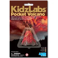 4M: KidzLabs: Pocket Volcano - Create Mini Tabletop Volcanic Eruptions, Baking Soda, Chemical Reactions Kit, STEM Science Activity Set, Kids Ages 5+
