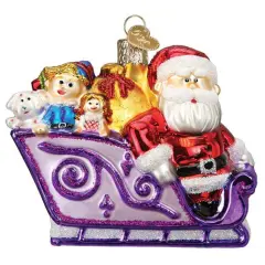 Old World Christmas 3.25 In Santa And Friends Christmas Tree Ornament , Ornament Rudolph Red-Nosed Multicolored