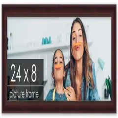 Panoramic Linear Brown Picture Frame - UV Acrylic, Foam Board Backing, Hanging Hardware