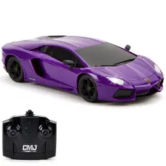 CMJ RC Cars: Lamborghini LP700-4 - Purple - 1:24 Scale, Remote Control Radio Vehicle, 2.4 Ghz, LED Headlights, Indoor-Outdoor Racing Toy, Licensed