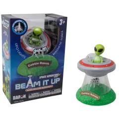 Space Adventure: Beam It Up Alien - Lights & Sounds UFO Cow Abduction Toy, Magnetic Force Cattle Lifting Action, Green Alien Figure, Sci-Fi, Kids 3+