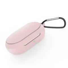 For Galaxy Buds+ / Buds Case, Protective Silicone Cover with Carabiner Keychain Compatible with Samsung Galaxy Buds+ Plus 2020 Buds 2019 Wireless Earbuds, Pink (4 Color Options) by Insten