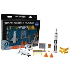 Space Adventure: Space Shuttle Playset - 10pc - Realistic Shuttle, Rocket, Satellite Van & Accessories, Galaxy Exploration, NASA Toy, Kids Ages 3+