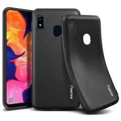 For Samsung A10e Case, Matte Black Soft Flexible TPU Ultra Slim Phone Case Skin, Anti-Scratch Anti-Fingerprint Shockproof Compatible with Samsung Galaxy A10E 5.8 Inch 2019 by Insten