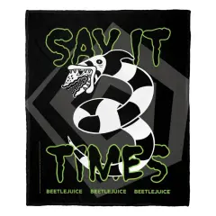 Warner Brothers Beetlejuice Silk Touch Throw Blanket Say It Three Times