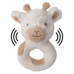 Bearington Collection Lil' Lofty 5.5 In Giraffe Baby Rattle - Plush Rattles Gift for Newborn, For Ages 0-14 White